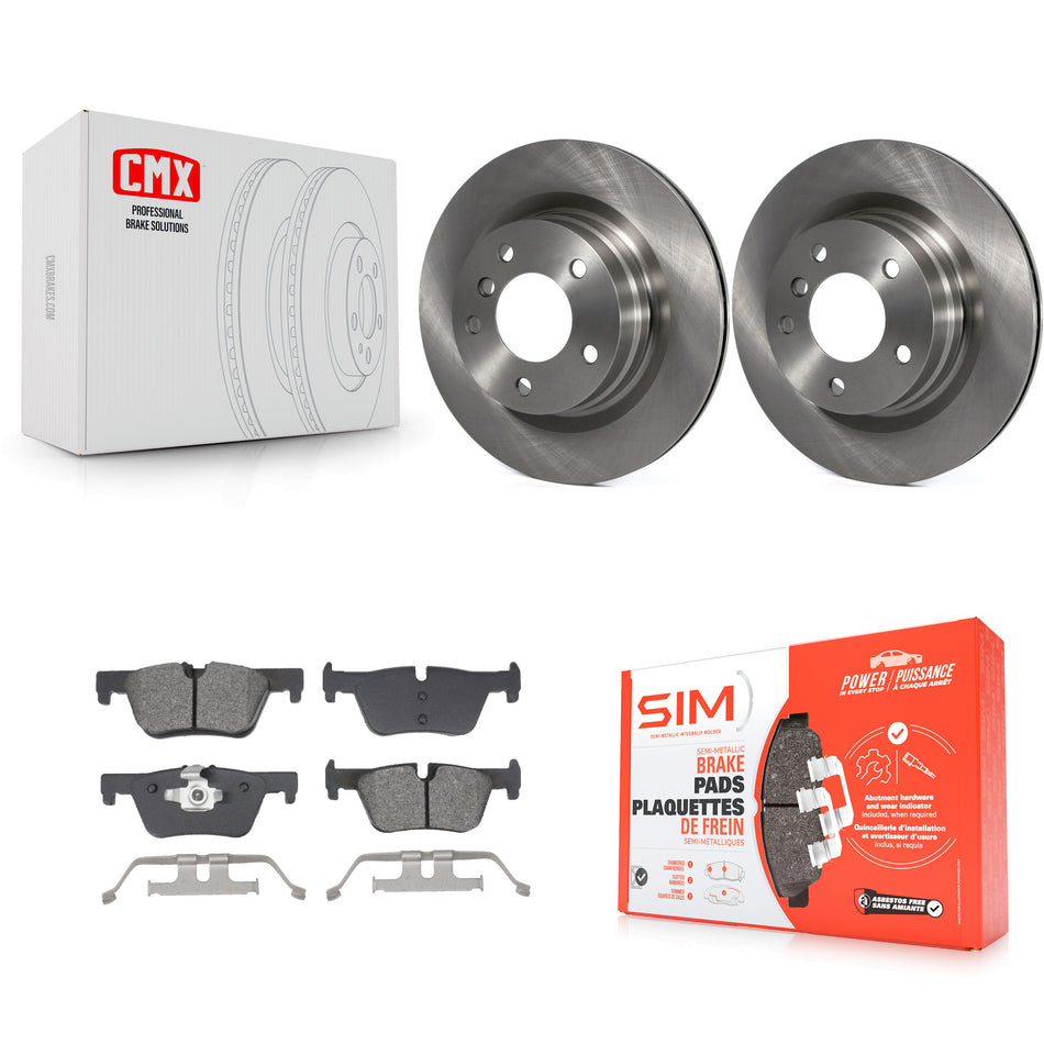 Rear Disc Brake Rotors And Semi-Metallic Pads Kit For BMW 328i K8S-105123