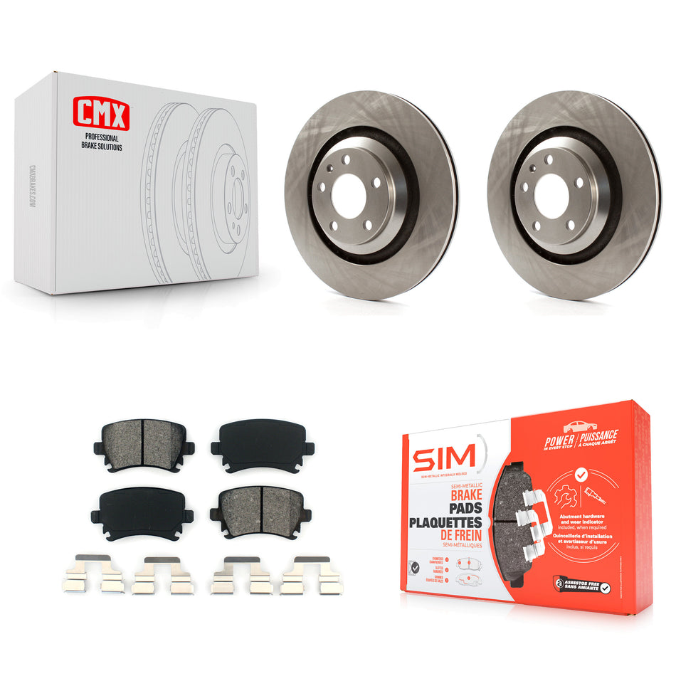 Rear Brake Rotor & Semi-Metallic Pad Kit For 06-11 Audi A6 With 330mm Diameter K8S-105124