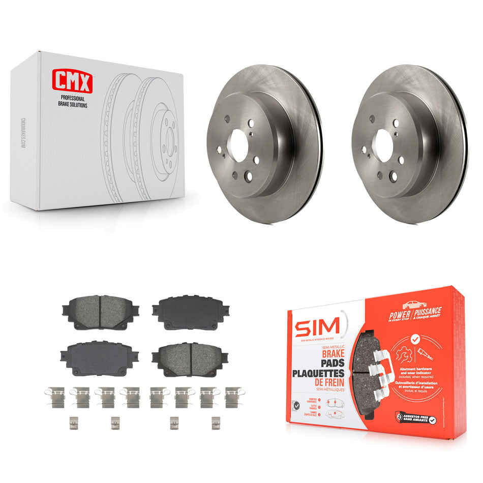 Rear Disc Brake Rotors And Semi-Metallic Pads Kit For 2021 Lexus IS350 RC350 RC300 K8S-105126
