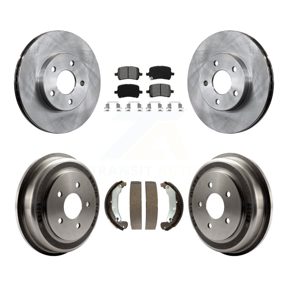 Front Rear Brake Rotor Semi-Metallic Pad & Drum Kit For 07-08 Pontiac G5 Disc rear brakes K8S-105129