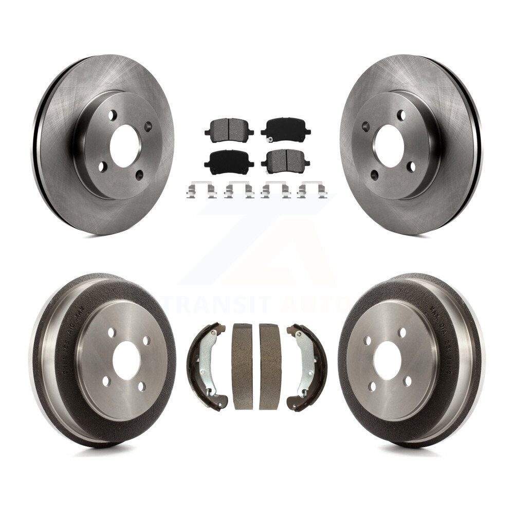 Front Rear Brake Rotor Semi-Metallic Pad & Drum Kit For 07-08 Pontiac G5 Disc rear brakes K8S-105130