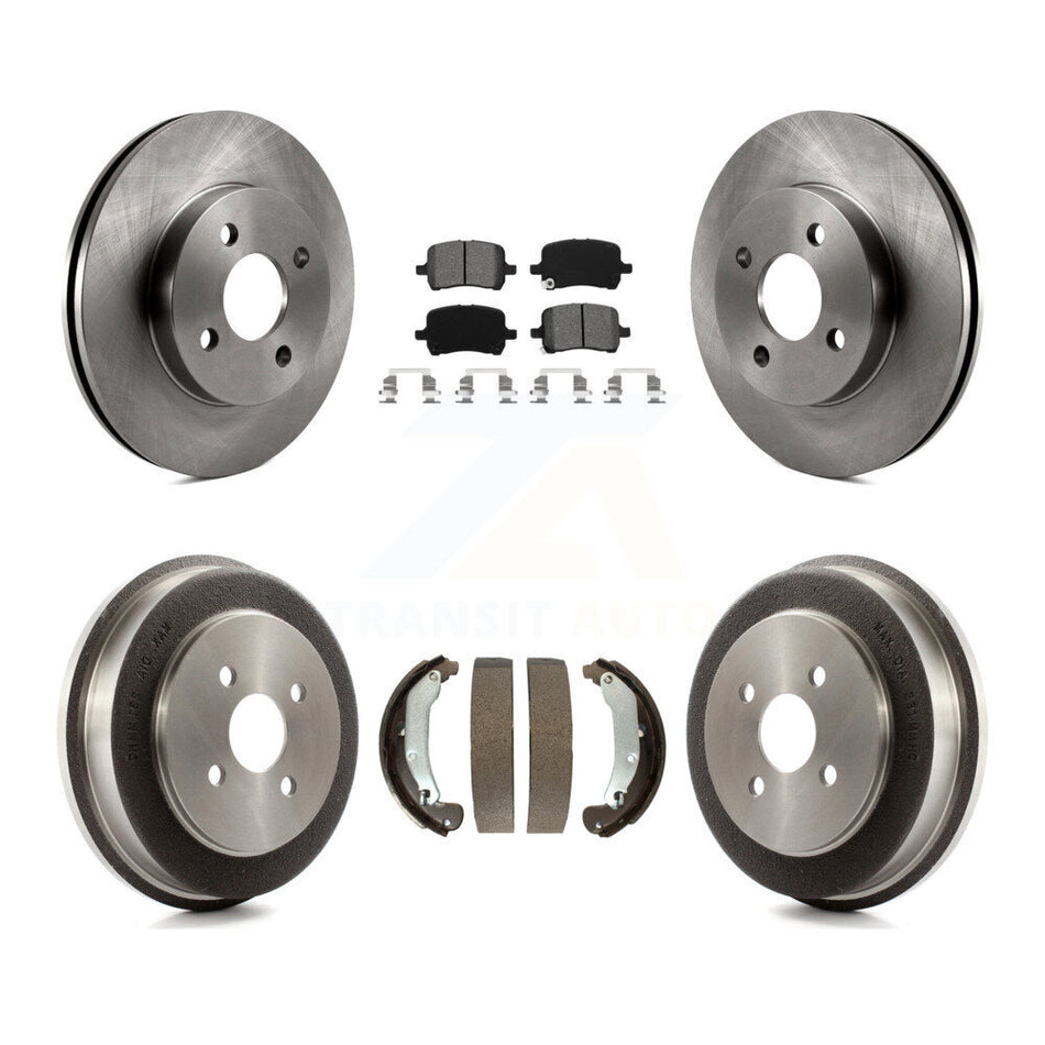Front Rear Brake Rotor Semi-Metallic Pad & Drum Kit For 07-08 Pontiac G5 Disc rear brakes K8S-105130