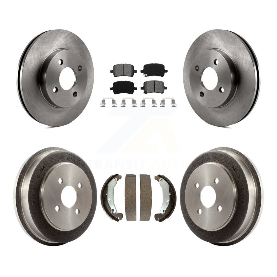 Front Rear Brake Rotor Semi-Metallic Pad & Drum Kit For 07-08 Pontiac G5 Disc rear brakes K8S-105130