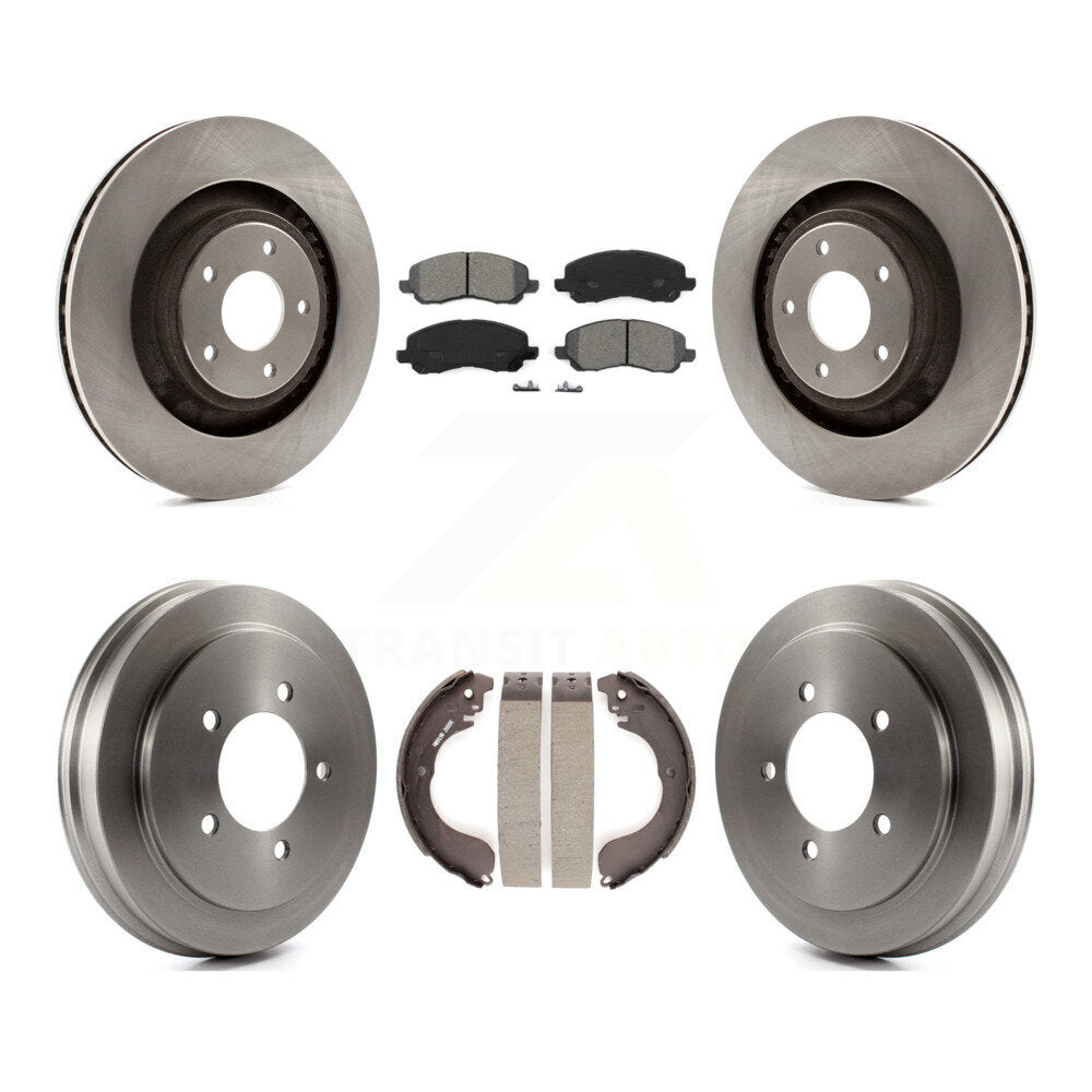 Front Rear Disc Brake Rotor Semi-Metallic Pad Drum Kit For 2008-2009 Dodge Caliber SXT/SE K8S-105131