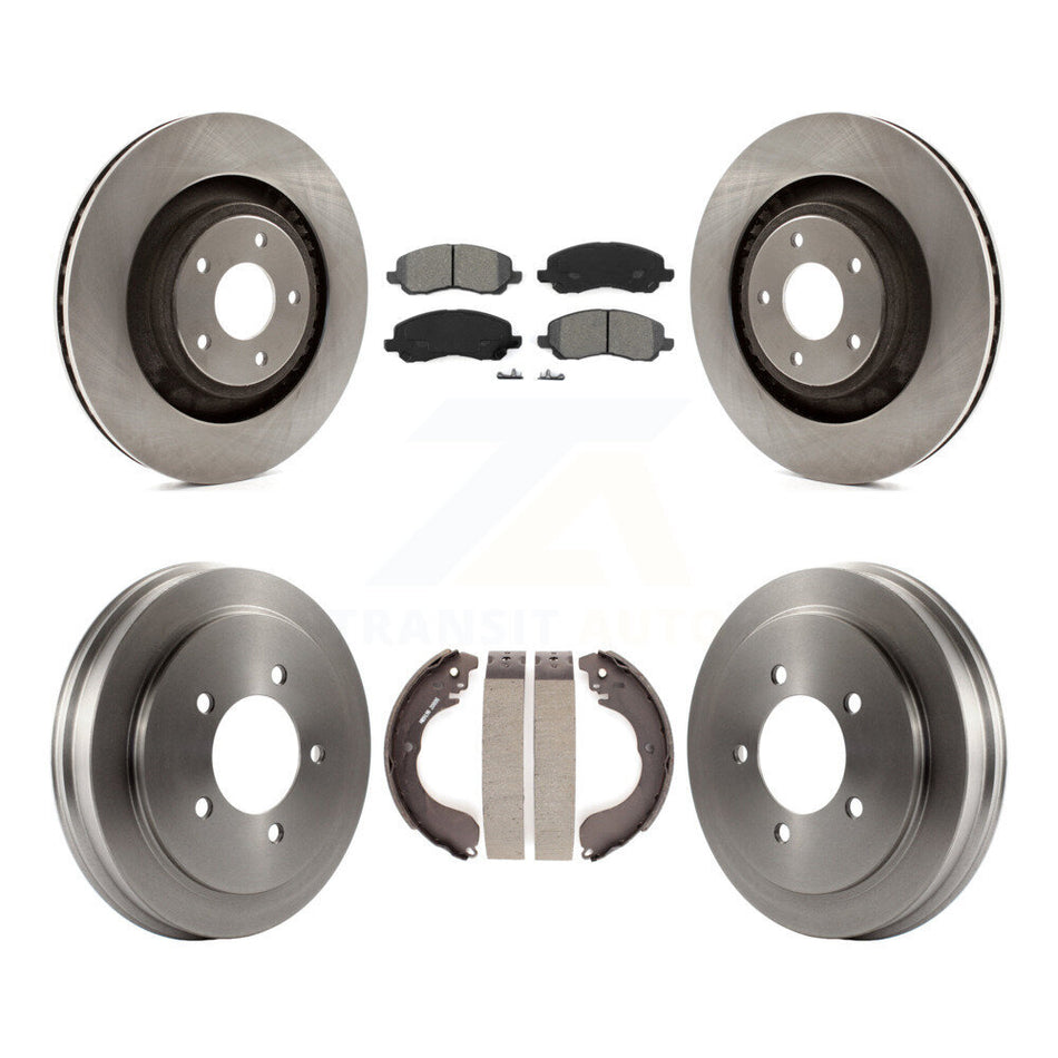 Front Rear Disc Brake Rotor Semi-Metallic Pad Drum Kit For 2008-2009 Dodge Caliber SXT/SE K8S-105131