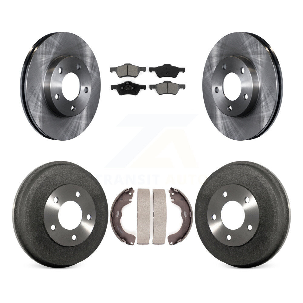 Front Rear Disc Brake Rotors Semi-Metallic Pads And Drum Kit For Mercury Mariner K8S-105133