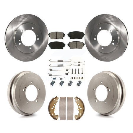 Front Rear Disc Brake Rotors Semi-Metallic Pads And Drum Kit (7Pc) For Suzuki XL-7 K8S-105137