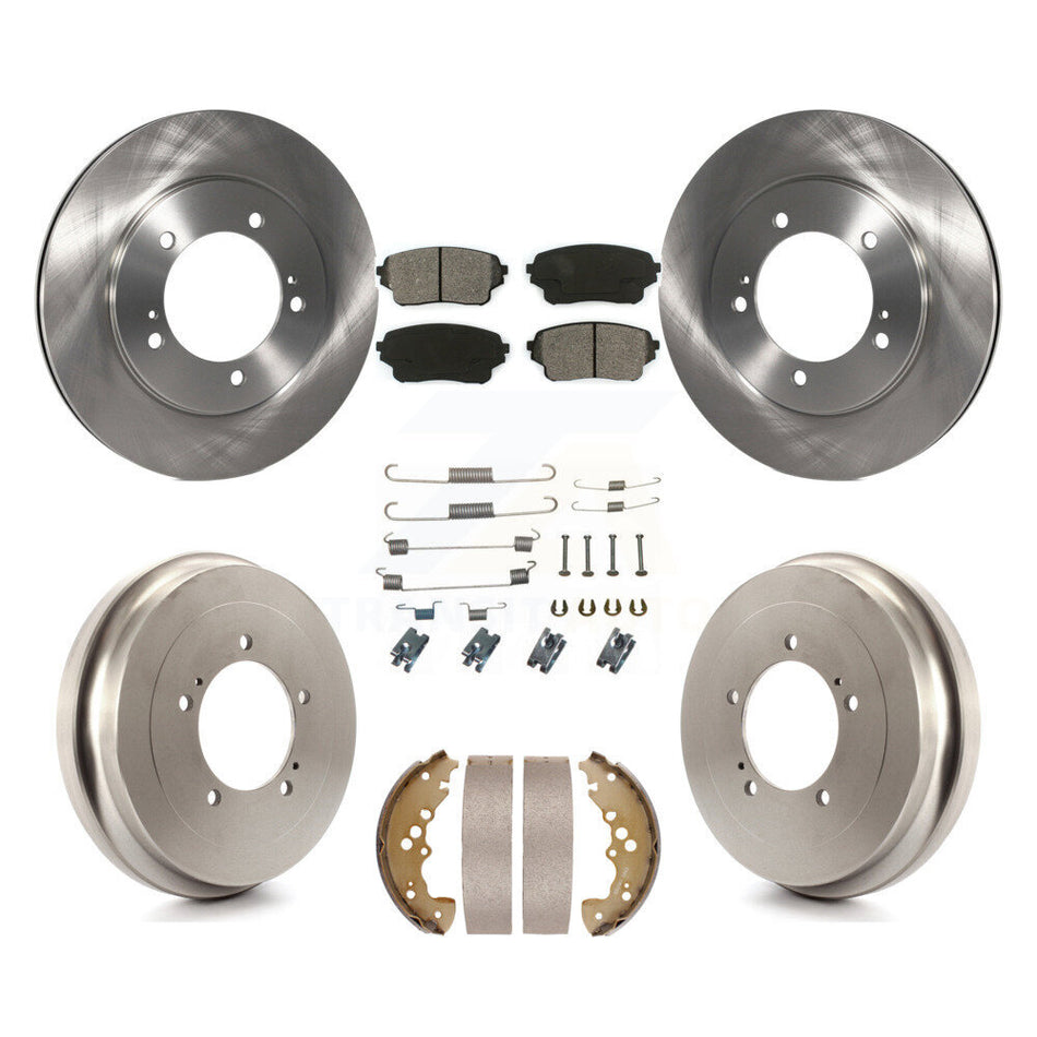 Front Rear Disc Brake Rotors Semi-Metallic Pads And Drum Kit (7Pc) For Suzuki XL-7 K8S-105137