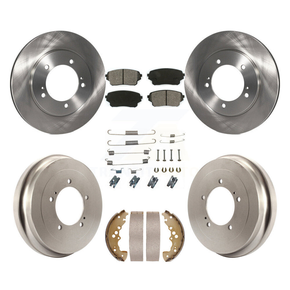 Front Rear Disc Brake Rotors Semi-Metallic Pads And Drum Kit (7Pc) For Suzuki XL-7 K8S-105137