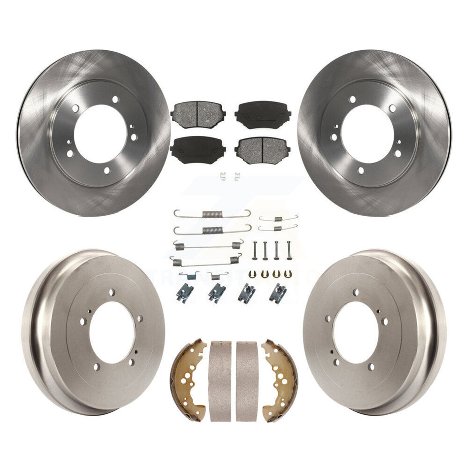 Front Rear Disc Brake Rotors Semi-Metallic Pads And Drum Kit (7Pc) For Suzuki XL-7 K8S-105138