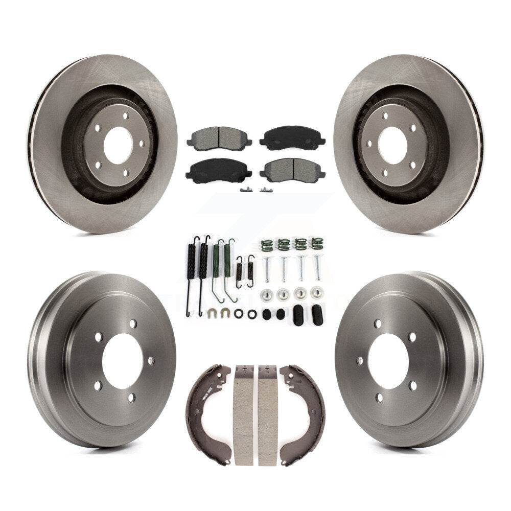 Front Rear Brake Rotors Semi-Metallic Pad & Drum Kit (7Pc) For 08-09 Dodge Caliber SXT/SE K8S-105139