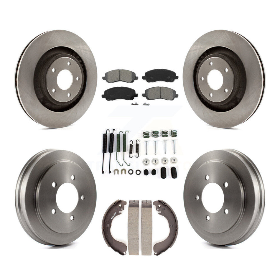 Front Rear Brake Rotors Semi-Metallic Pad & Drum Kit (7Pc) For 08-09 Dodge Caliber SXT/SE K8S-105139