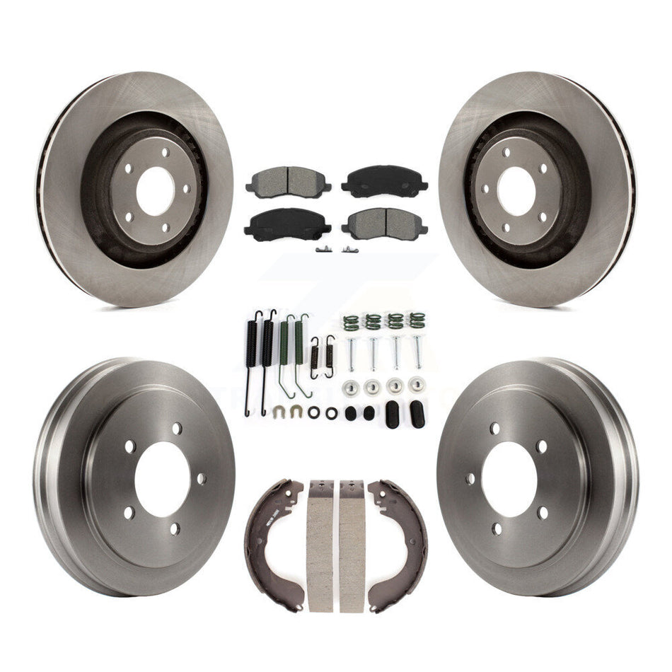 Front Rear Brake Rotors Semi-Metallic Pad & Drum Kit (7Pc) For 08-09 Dodge Caliber SXT/SE K8S-105139