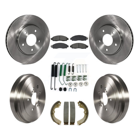 Front Rear Disc Brake Rotors Semi-Metallic Pads And Drum Kit (7Pc) For Nissan NV200 K8S-105140