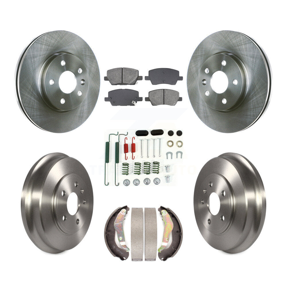 Front Rear Disc Brake Rotor Semi-Metallic Pad And Drum Kit (7Pc) For 2018 Chevrolet Sonic K8S-105141