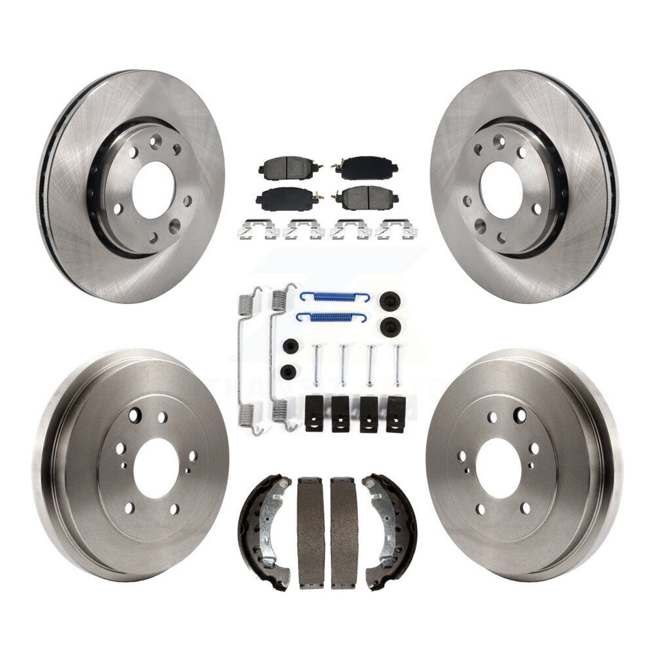 Front Rear Disc Brake Rotors Semi-Metallic Pad Drum Kit (7Pc) For 2020-2022 Nissan Sentra K8S-105142