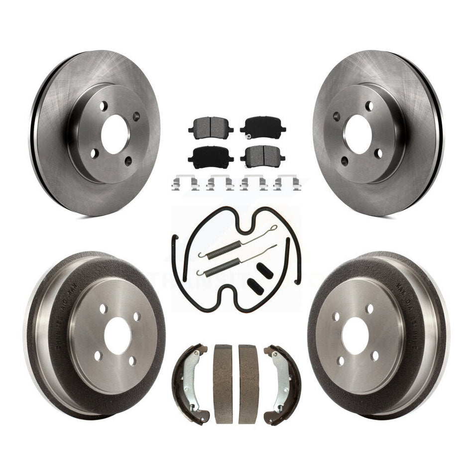 Front Rear Brake Rotor Semi-Metallic Pad & Drum Kit (7Pc) For Pontiac G5 Disc rear brakes K8S-105143