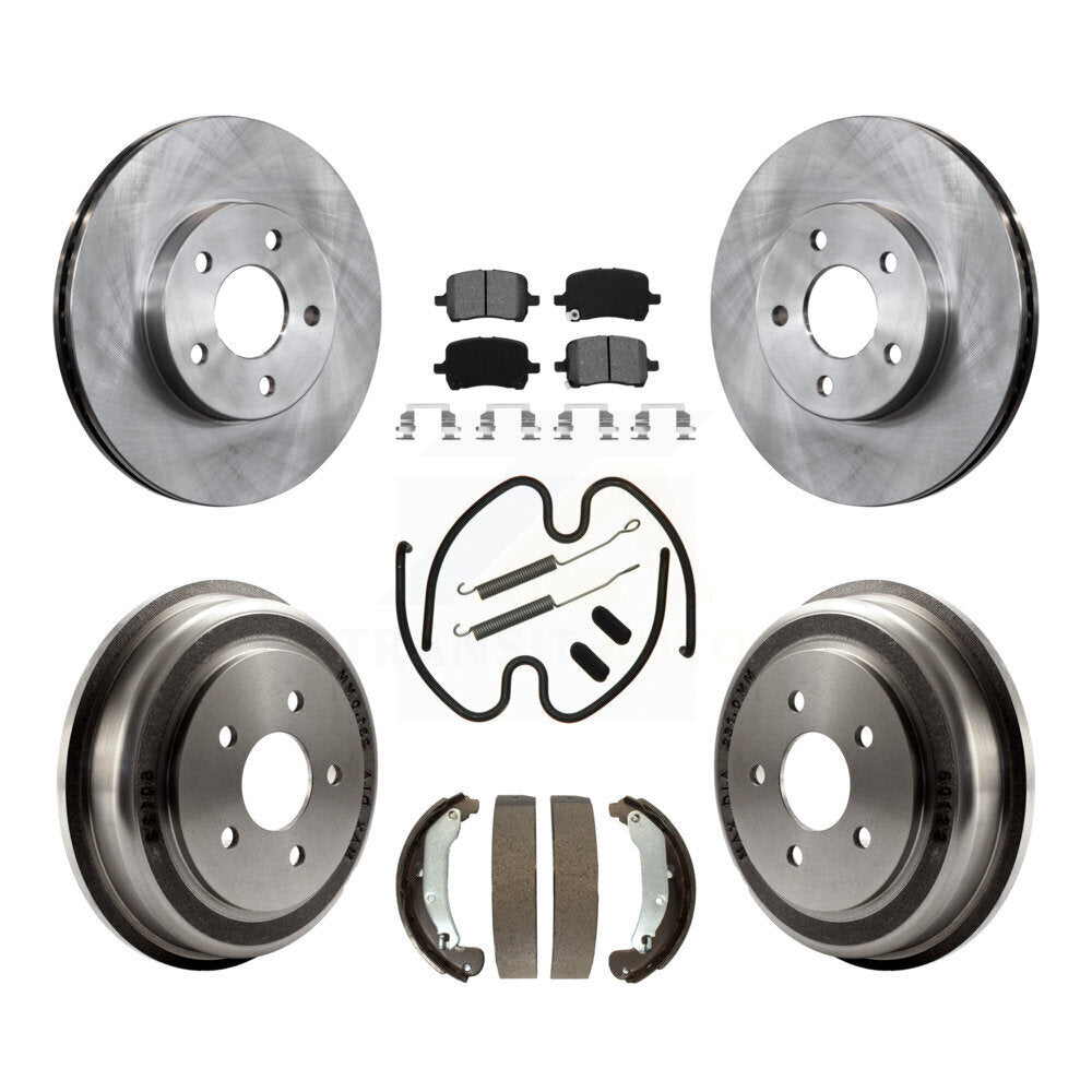Front Rear Brake Rotor Semi-Metallic Pad & Drum Kit (7Pc) For Pontiac G5 Disc rear brakes K8S-105144