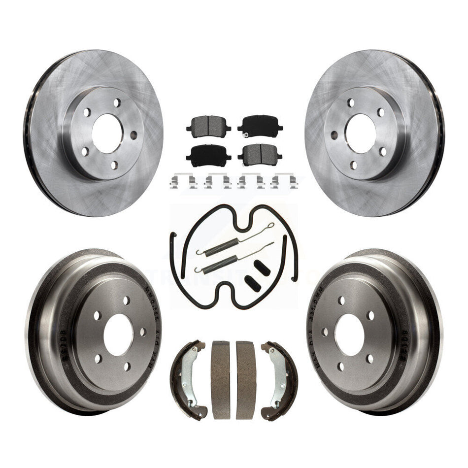 Front Rear Brake Rotor Semi-Metallic Pad & Drum Kit (7Pc) For Pontiac G5 Disc rear brakes K8S-105144