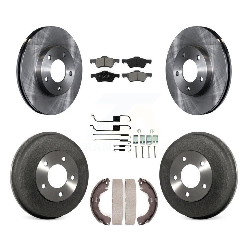 Front Rear Disc Brake Rotors Semi-Metallic Pads And Drum Kit (7Pc) For Mercury Mariner K8S-105145