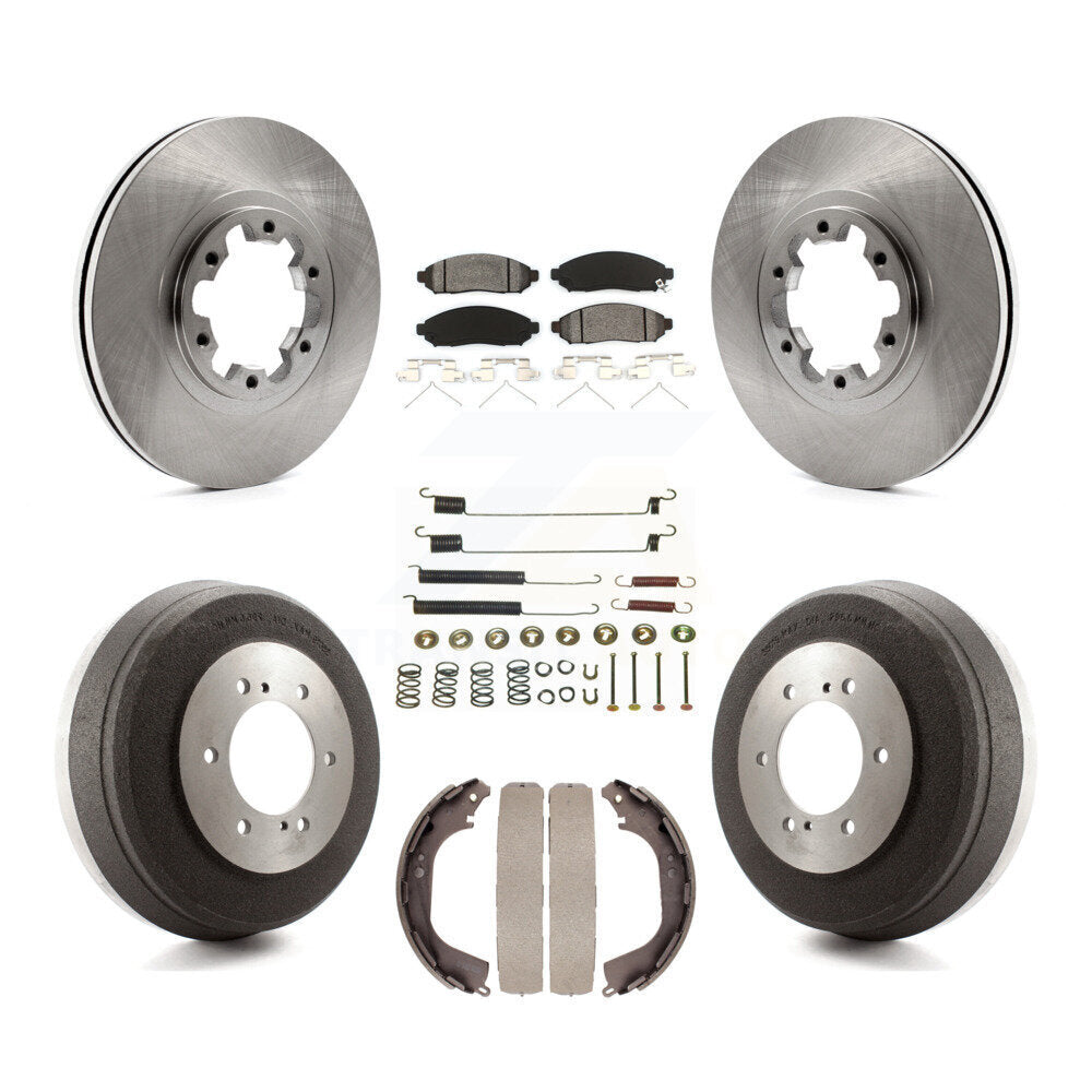 Front Rear Brake Rotors Semi-Metallic Pad Drum Kit (7Pc) For Nissan Pathfinder From 08 04 K8S-105146