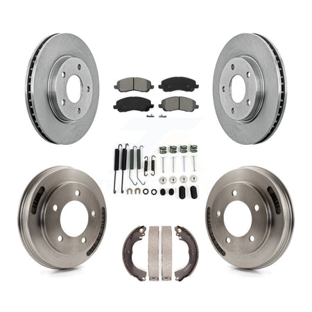 Front Rear Disc Brake Rotors Semi-Metallic Pads And Drum Kit (7Pc) For Mitsubishi Lancer K8S-105147