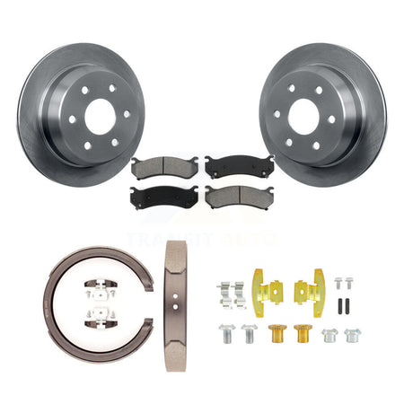Rear Disc Rotors Semi-Metallic Pads Parking Brake Shoes And Hardware Kit For K8S-105151