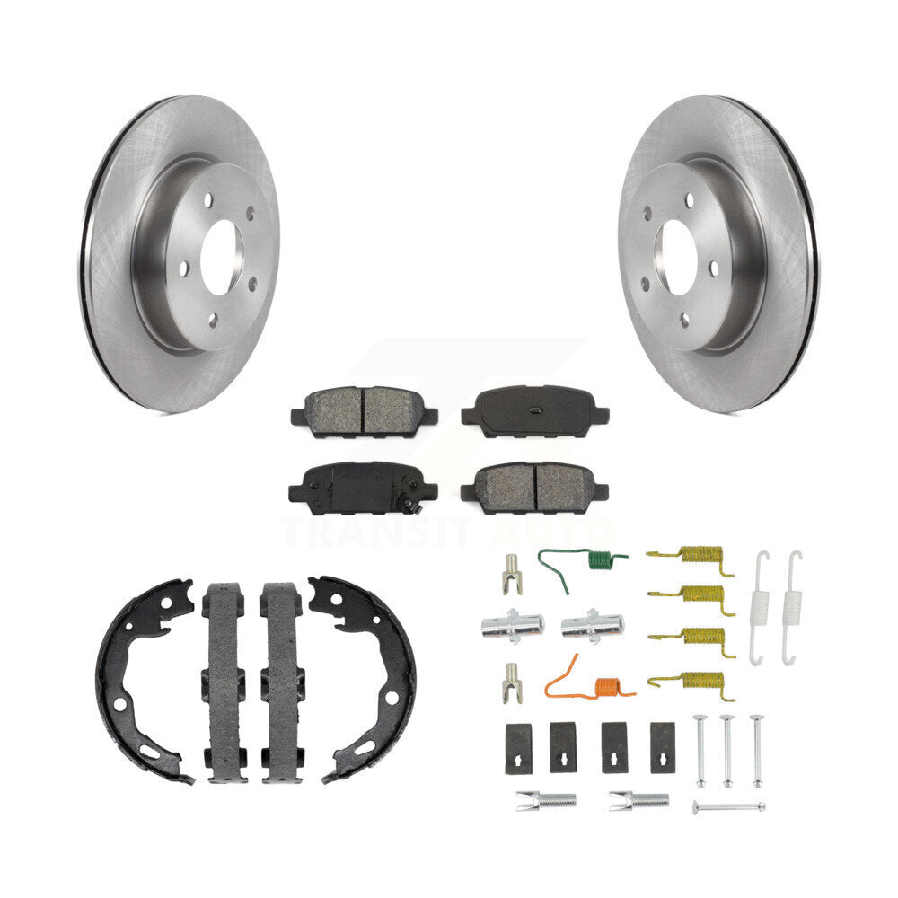 Rear Disc Rotors Semi-Metallic Pads Parking Shoes Hardware Kit For Nissan Rogue Sport SL K8S-105155
