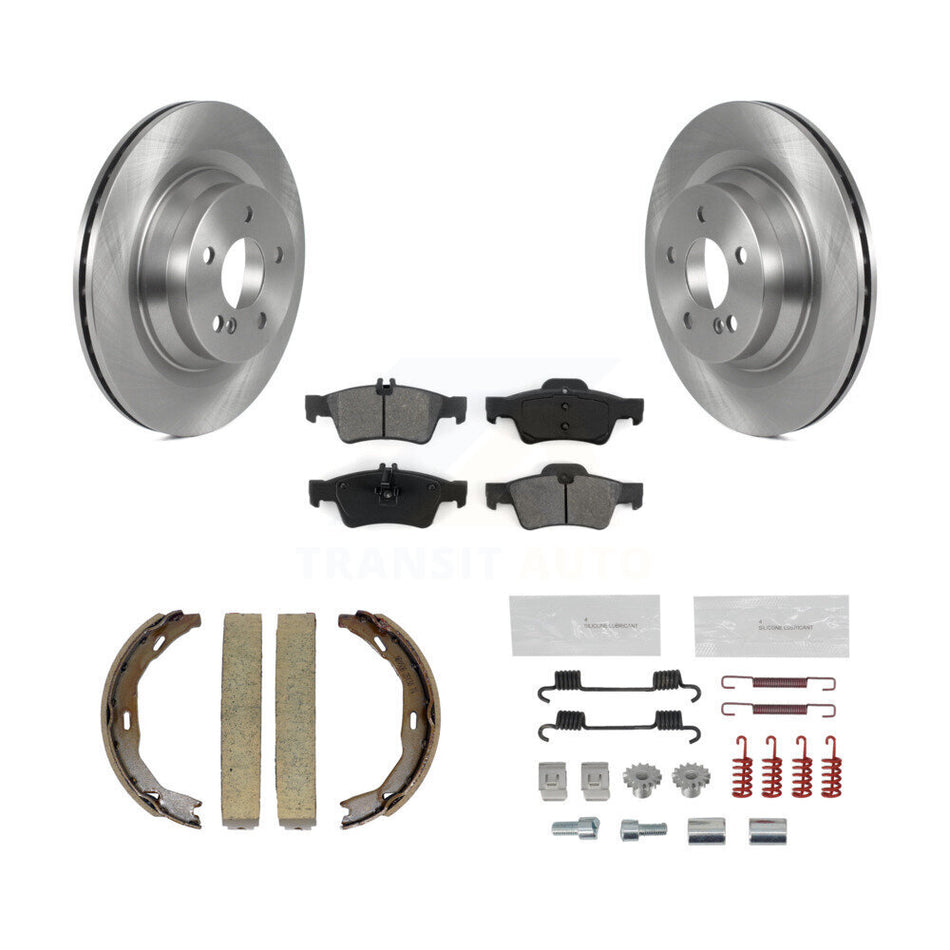 Rear Disc Rotors Semi-Metallic Pads Parking Shoes And Hardware Kit For Mercedes-Benz E550 K8S-105158