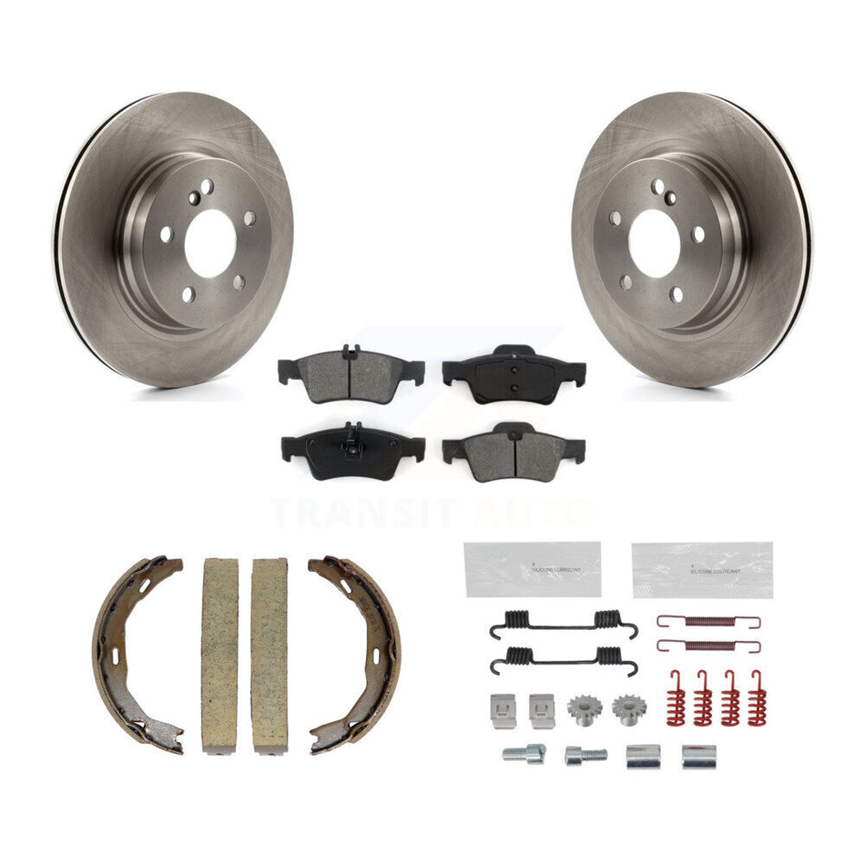 Rear Disc Rotors Semi-Metallic Pads Parking Shoes And Hardware Kit For Mercedes-Benz E550 K8S-105159