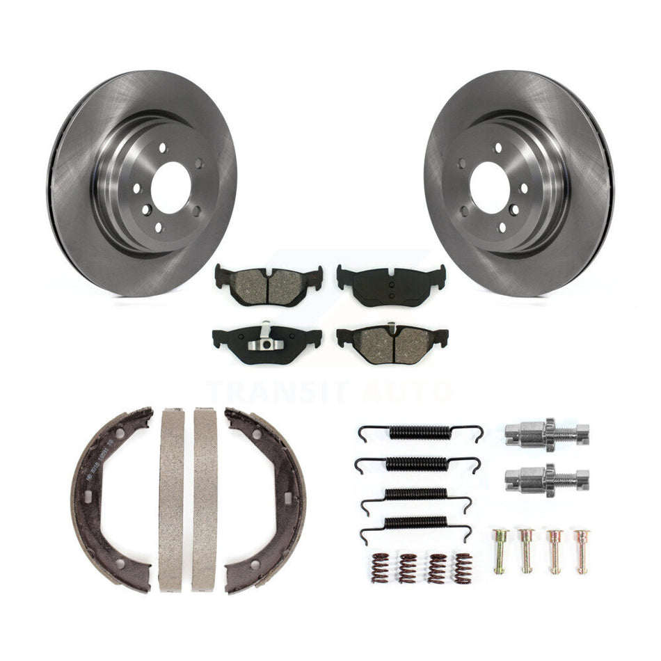 Rear Disc Rotors Semi-Metallic Pads Parking Shoes Hardware Kit For 2012 BMW X1 xDrive28i K8S-105162