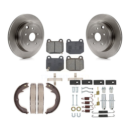 Rear Disc Rotors Semi-Metallic Pads Parking Brake Shoes & Hardware Kit For Subaru Impreza K8S-105179