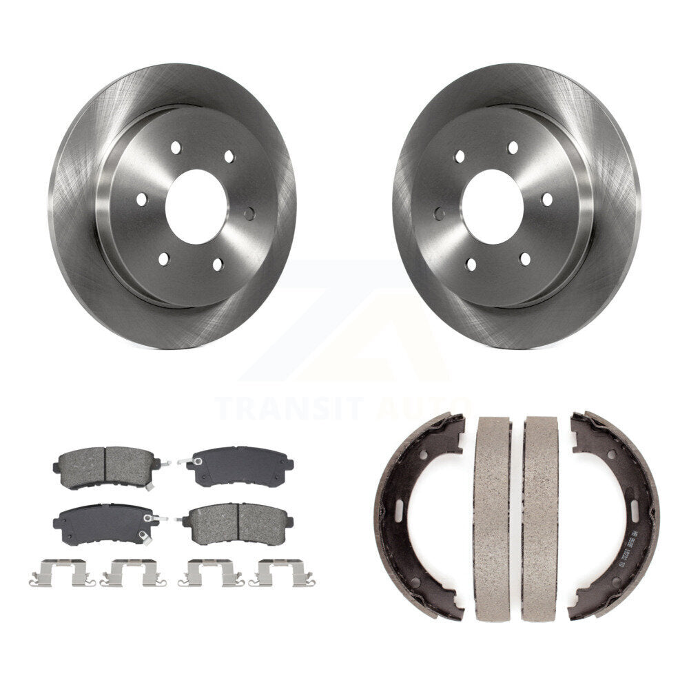 Rear Disc Rotors Semi-Metallic Pads Parking Shoes Kit For Nissan Armada With Solid Rotor K8S-105203