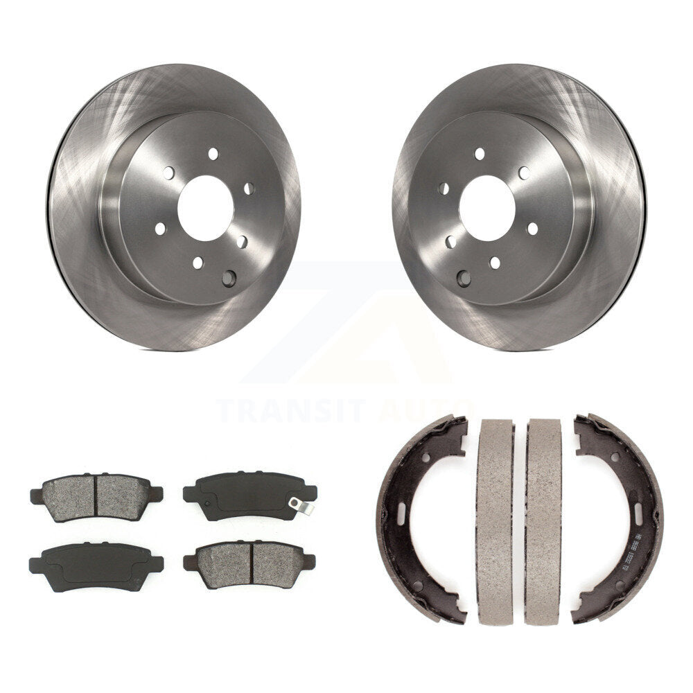 Rear Disc Rotors Semi-Metallic Pads Parking Shoes Kit For 04 Nissan Pathfinder From 08 K8S-105204