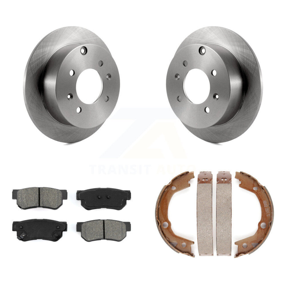 Rear Disc Rotors Semi-Metallic Pads Parking Shoes Kit For Kia Magentis With 4 Lug Wheels K8S-105207