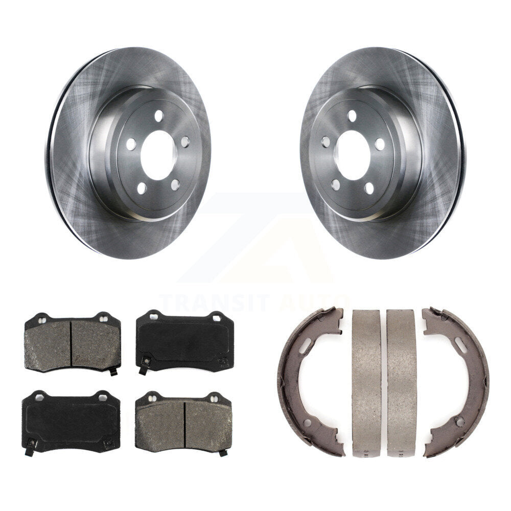 Rear Disc Rotors Semi-Metallic Pads Parking Shoes Kit For Chrysler 300 With Brembo Brakes K8S-105212