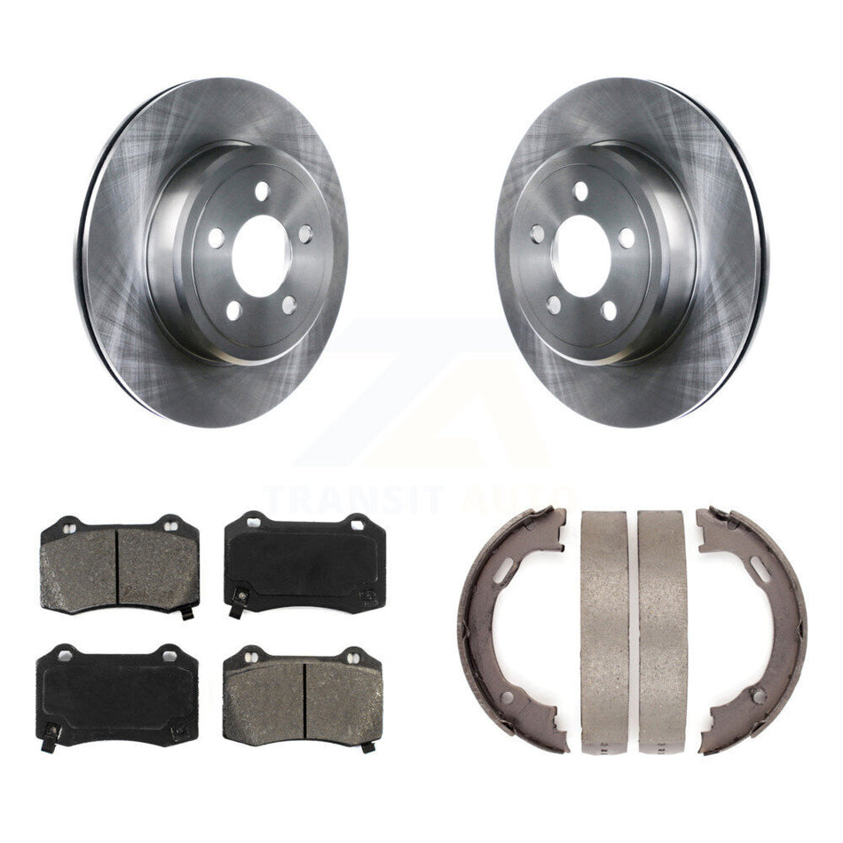 Rear Disc Rotors Semi-Metallic Pads Parking Shoes Kit For Chrysler 300 With Brembo Brakes K8S-105212