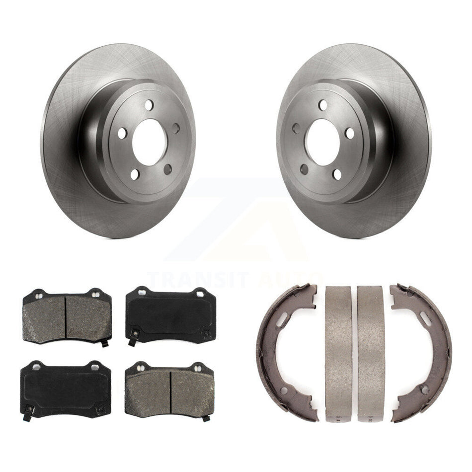 Rear Disc Rotors Semi-Metallic Pads Parking Shoes Kit For Chrysler 300 With Brembo Brakes K8S-105213