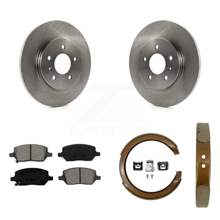 Rear Disc Rotors Semi-Metallic Pads Parking Shoes Kit For 05 Pontiac Montana SV6 with AWD K8S-105219