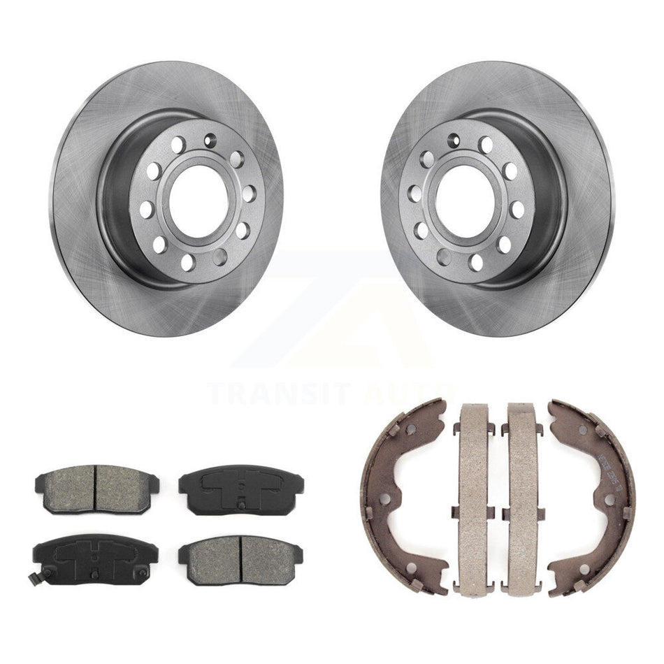 Rear Disc Rotors Semi-Metallic Pads And Parking Brake Shoes Kit For 2003 Nissan Maxima K8S-105220