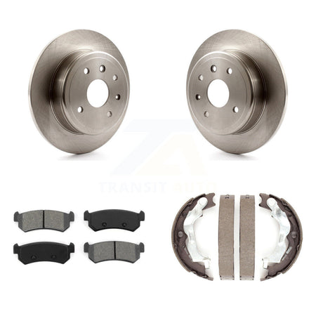 Rear Disc Rotors Semi-Metallic Pads And Parking Brake Shoes Kit For Chevrolet Optra K8S-105221