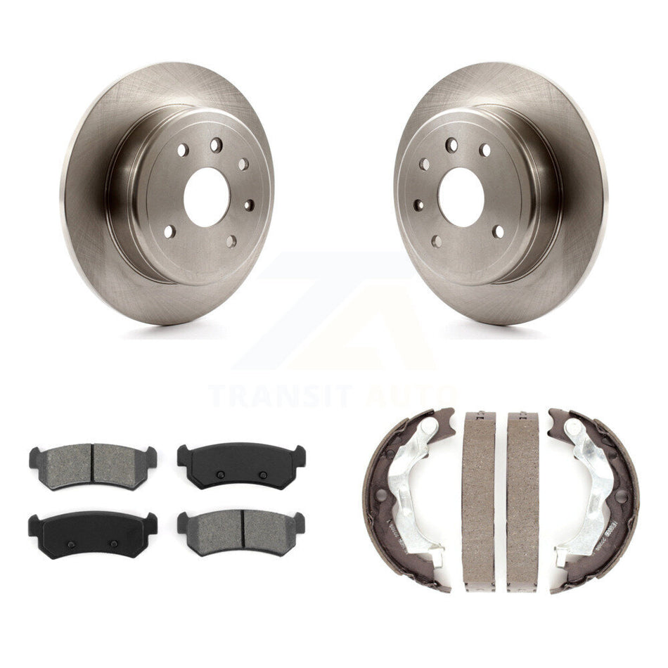Rear Disc Rotors Semi-Metallic Pads And Parking Brake Shoes Kit For Chevrolet Optra K8S-105221