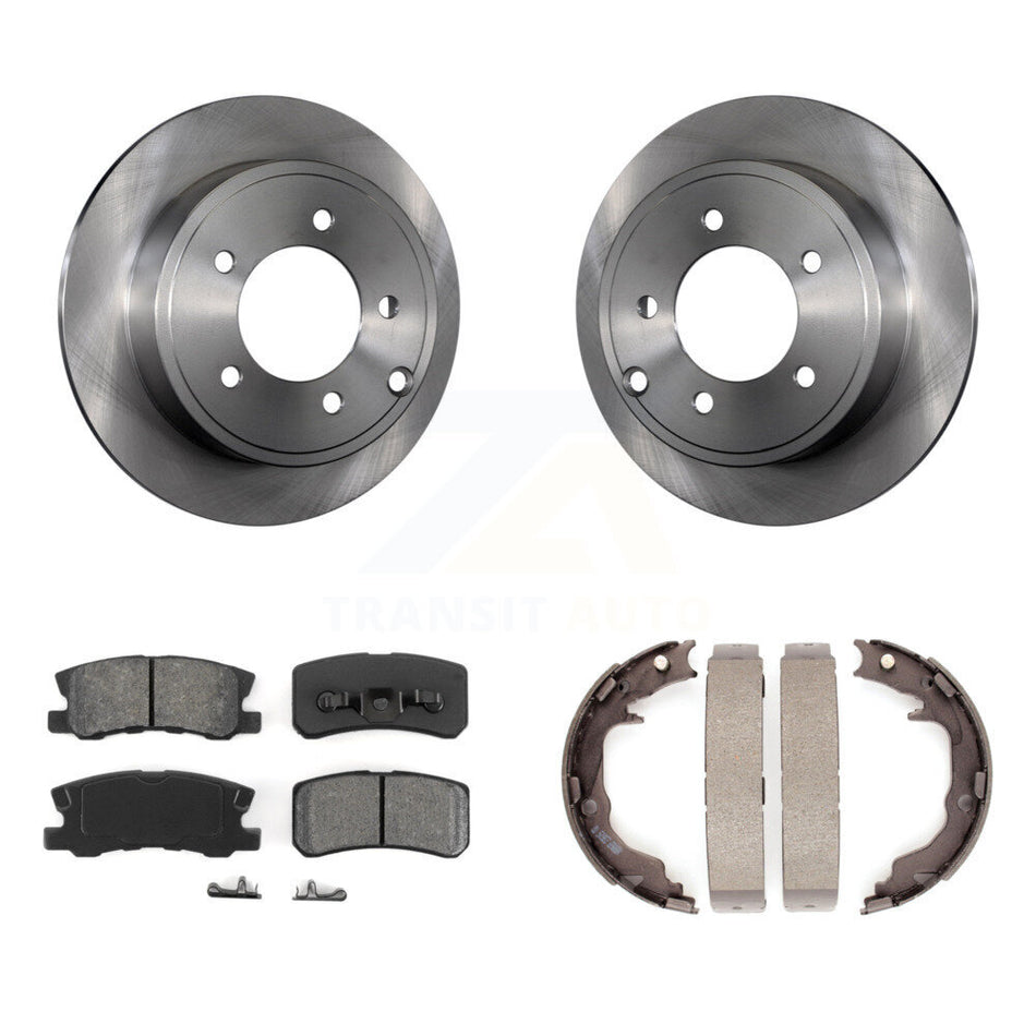 Rear Disc Rotors Semi-Metallic Pads And Parking Brake Shoes Kit For Jeep Patriot Compass K8S-105224