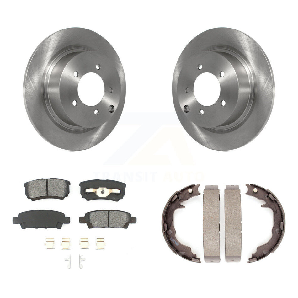 Rear Disc Rotors Semi-Metallic Pads And Parking Brake Shoes Kit For Jeep Patriot Compass K8S-105225