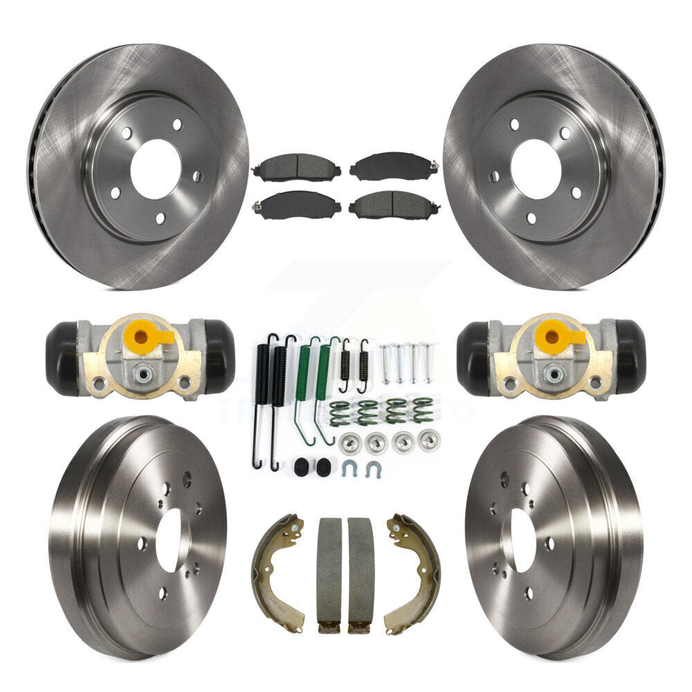 Front Rear Disc Brake Rotors Semi-Metallic Pads And Drum Kit (9Pc) For Nissan NV200 K8S-105228