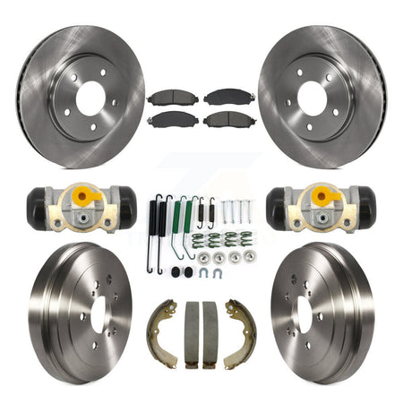 Front Rear Disc Brake Rotors Semi-Metallic Pads And Drum Kit (9Pc) For Nissan NV200 K8S-105228