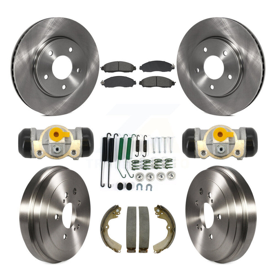 Front Rear Disc Brake Rotors Semi-Metallic Pads And Drum Kit (9Pc) For Nissan NV200 K8S-105228