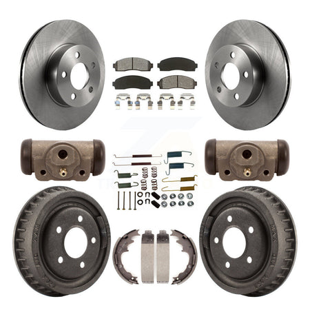 Front Rear Disc Brake Rotors Semi-Metallic Pads And Drum Kit (9Pc) For Mazda B4000 K8S-105229