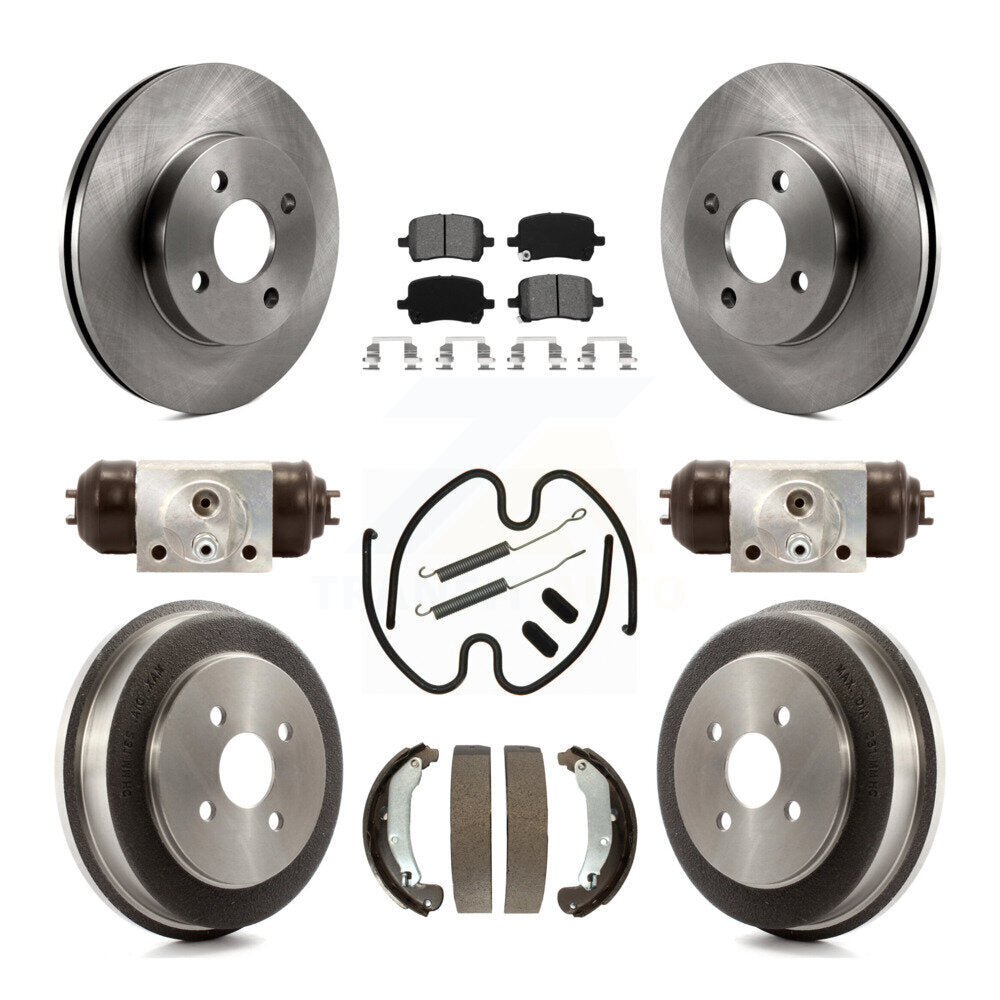 Front Rear Brake Rotor Semi-Metallic Pad & Drum Kit (9Pc) For Pontiac G5 Disc rear brakes K8S-105230