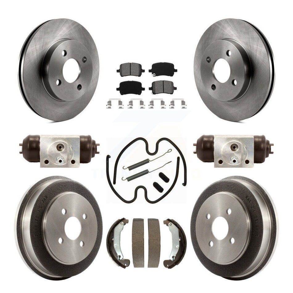 Front Rear Brake Rotor Semi-Metallic Pad & Drum Kit (9Pc) For Pontiac G5 Disc rear brakes K8S-105230